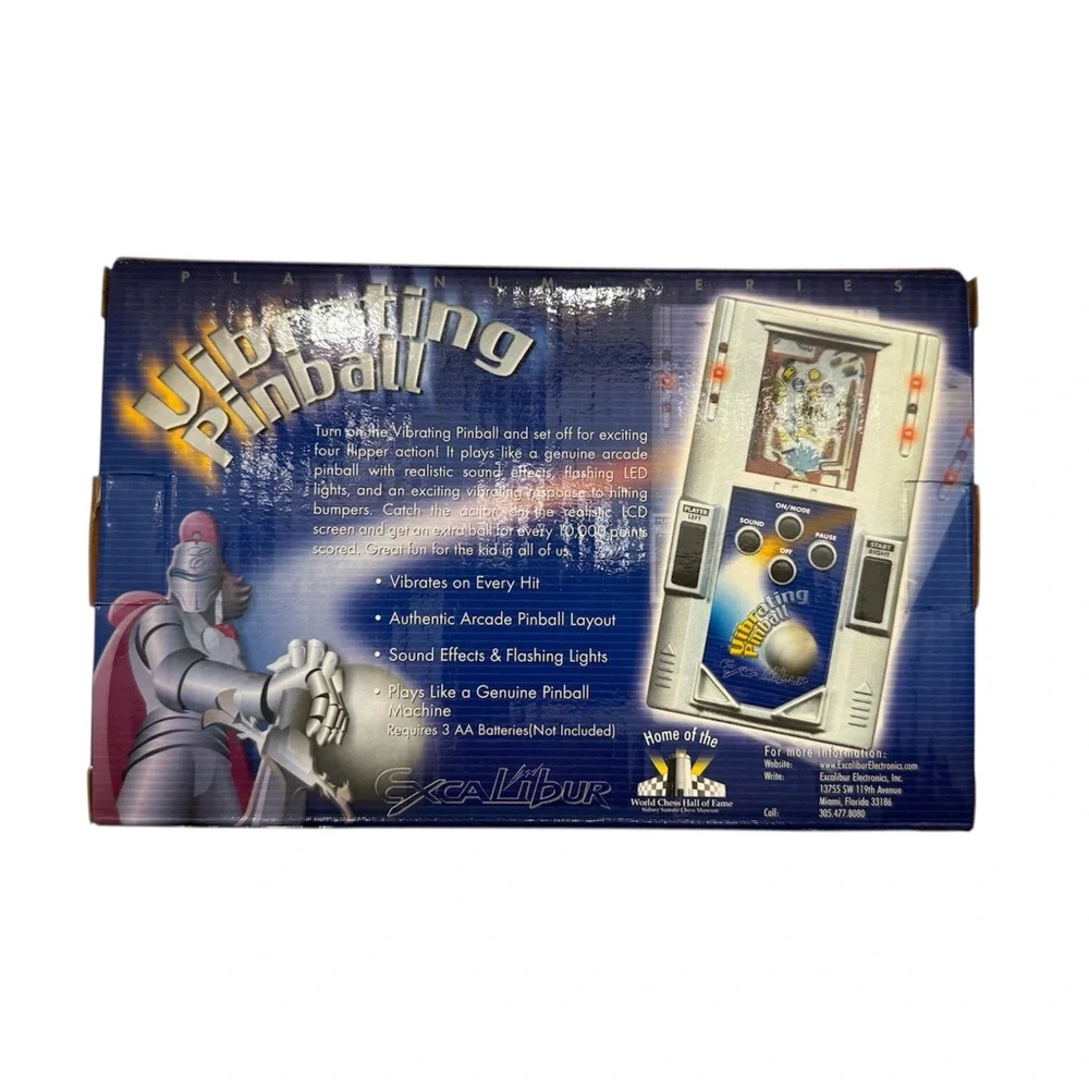 Excalibur Vibrating Pinball Handheld Game - Silver
